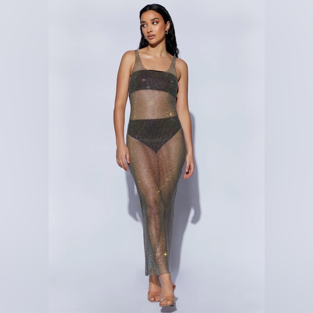 Meshki Diamante Mesh Maxi Dress